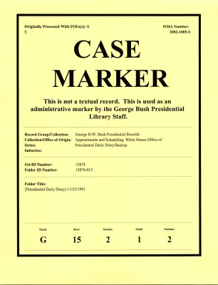 [Presidential Daily Diary] 11/25/1991