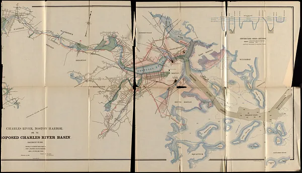 Charles River, Boston Harbor, and the proposed Charles River basin