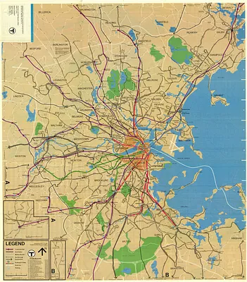 Metropolitan Boston transportation map