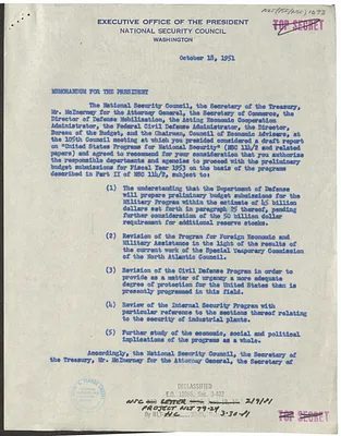 Memorandum from James S. Lay, Jr. to President Harry S. Truman