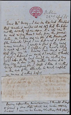 Letter from Richard Davis Webb, Dublin, to Samuel May, 22nd April '65