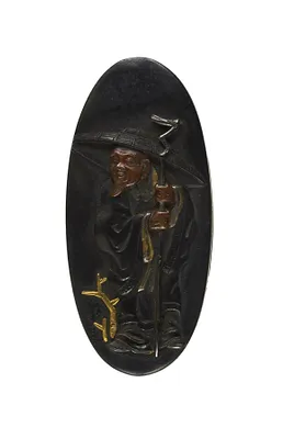 Kashira with Chinese Man Holding a Staff