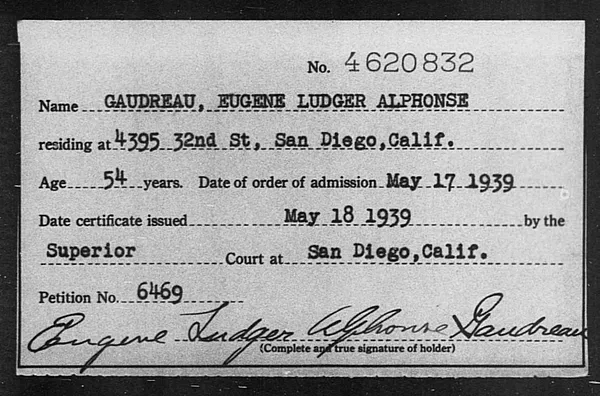 Gaudreau, Eugene Ludger Alphonse - 1939