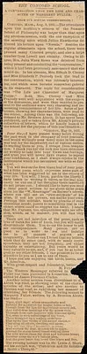 Boston Daily Advertiser newspaper clipping, "The Concord School. A conversation upon the life and character of Margaret Fuller", 9 August 1883