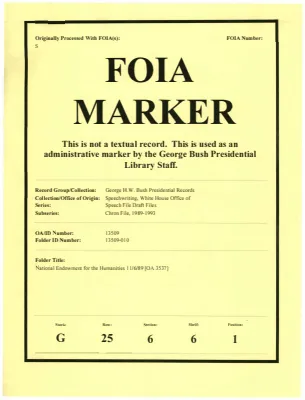National Endowment for the Humanities 11/6/89 [OA 3537]