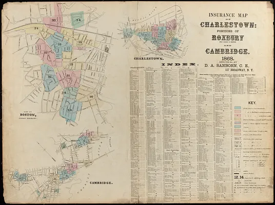 Insurance map of Charlestown : portions of Roxbury (now annexed to Boston) and Cambridge