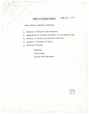 Minutes, Agendas and Correspondence - 1947
