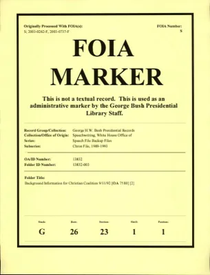 Background Information for Christian Coalition 9/11/92 [OA 7580] [2]