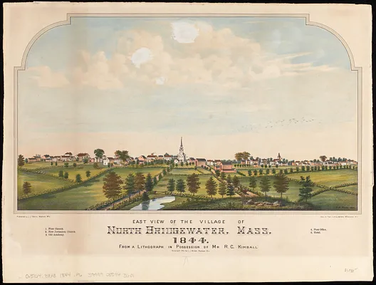East view of the village of North Bridgewater, Mass, 1844