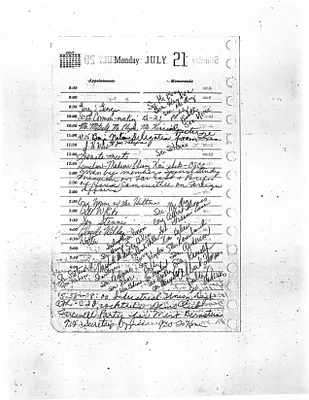 Lyndon Johnson's 1958 Desk Diary, beginning 7/21/1958