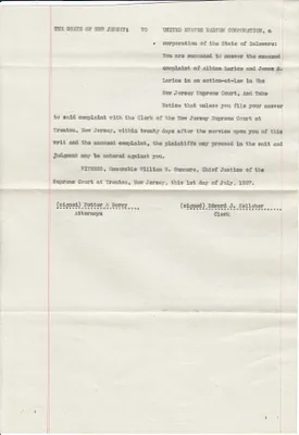 Summons, July 1, 1927