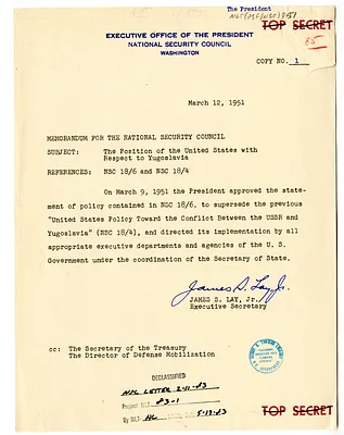 Memorandum from James S. Lay, Jr. to the National Security Council