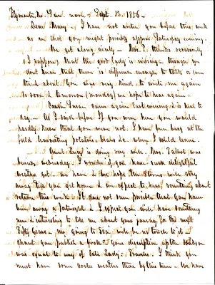 Ephraim Spooner to Mary Spooner Sept. 13 1856 w/envelope