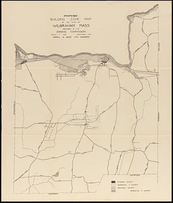 Proposed building zone map of the town of Wilbraham, Mass.