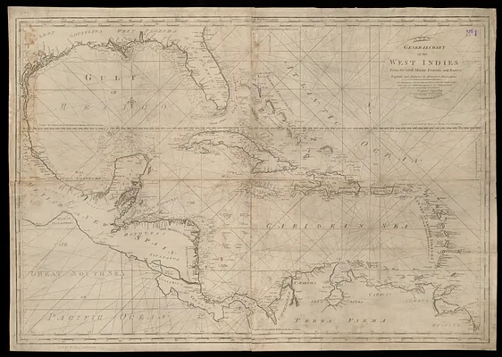 A new general chart of the West Indies from the latest marine journals and surveys regulated and ascertained by astronomical observations