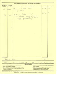 Meetings Files: Monsignor Baroni/USCC [United States Catholic Conference] Group Meeting with President--8/17/70, 10 a.m.