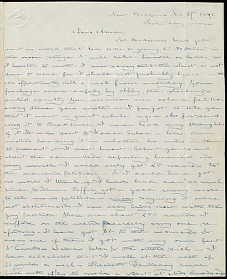 Letter from Debora Weston, New Bedford, [Mass.], to Anne Warren Weston, Feb. 29, 1840, Saturday morn
