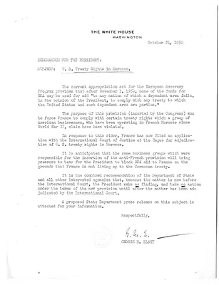 Memorandum from George Elsey to President Harry S. Truman, with Attachment