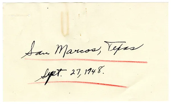 Press Release, Speech of President Harry S. Truman, San Marcos, Texas