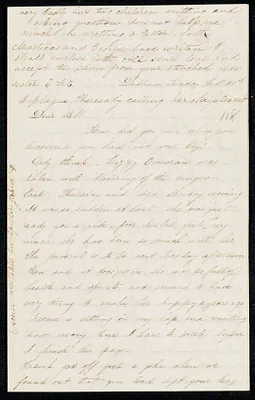 Letter to 'Bell' from sister E. L. L., Dedham, February 25, 1855