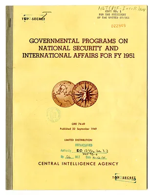 Central Intelligence Agency, Office of Reports and Estimates Report Number 74-49, Governmental Programs on National Security and International Affairs for FY 1951