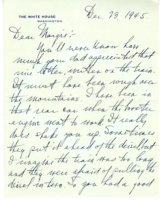 Letter from Harry S. Truman to Margaret Truman