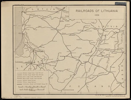 Railroads of Lithuania, 1939