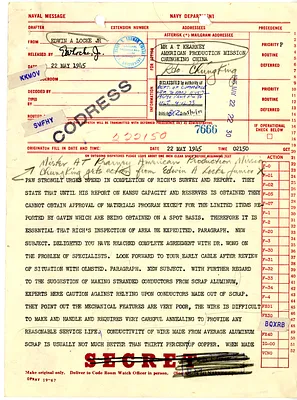 Telegram from Edwin A. Locke, Jr. to A.T. Kearney