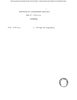 White House - Congressional Leadership Meeting, 5/27/69 (includes minutes)