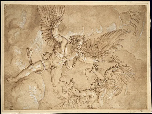 Copy after Giulio Romano's Fall of Icarus