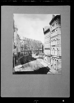 Copy negative of ca. 1857-1863 photo of Tontine Crescent, Franklin Street, Boston, Massachusetts