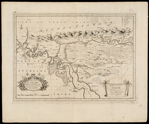 The turnings of the River Forth with ye adjacent County of Clackmanan & part of Stirling shire