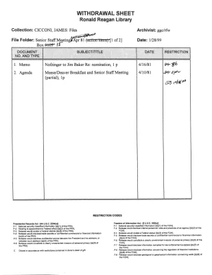 Senior Staff Meeting Action Items - April 1981 (1)