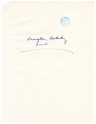 Reading Copy, Speech of President Harry S. Truman, Irvington, Kentucky