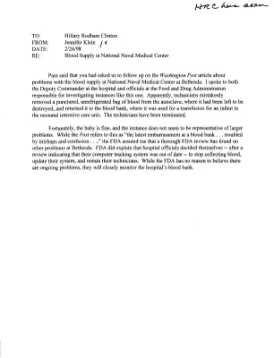 HRC Memos-Blood Supply