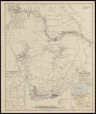 Karte von Süd-Afrika zur übersicht der neuesten entdeckungen von Livingstone, Moffat, Galton, Anderson