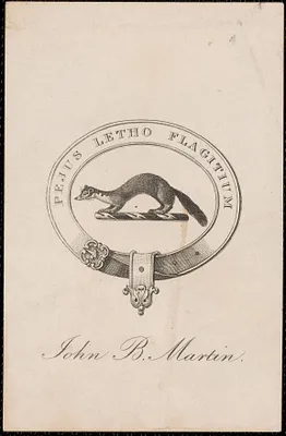 Bookplate: John B. Martin, [approximately 1884-1897?]
