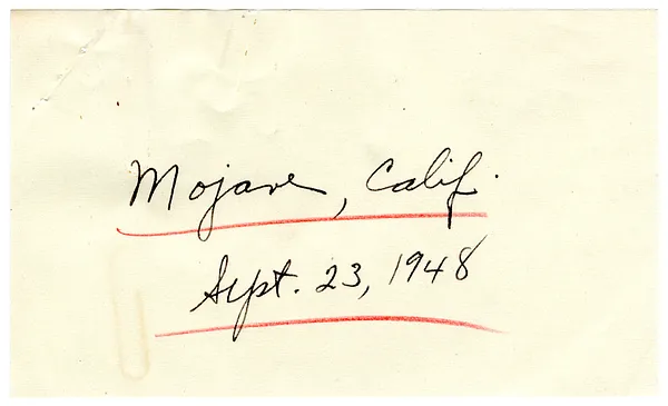 Press Release, Speech of President Harry S. Truman, Mojave, California