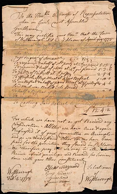 Complaint to the House of Representatives from Selectmen Regarding the Neglect of Payment for Supplies, 1778