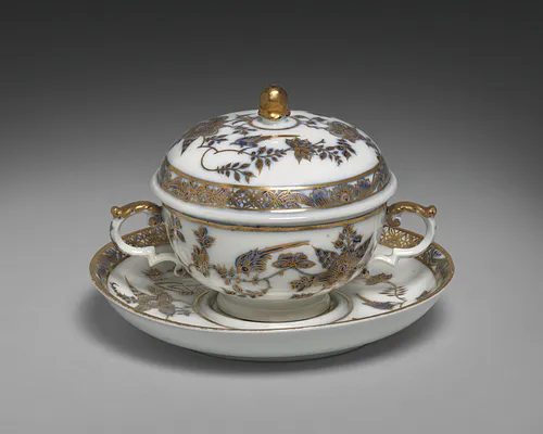 Covered Broth Bowl and Stand