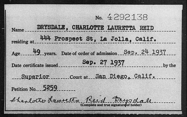 Drysdale, Charlotte Lauretta Reid - 1937