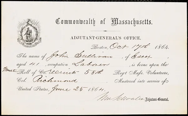 Civil War enlistment paper