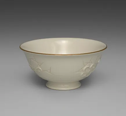 Bowl from Dining Set with Plum Blossoms and Cracked-Ice