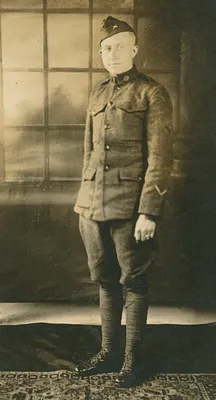 Arthur Nicol in World War I uniform, 1918