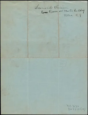 Leonardo Frisina (International Advertising Exchange) typed letter signed, in Italian, to Sacco-Vanzetti Defense Committee, Utica, N.Y., October 12, 1925