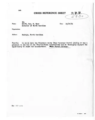 Cross Reference Memorandum
