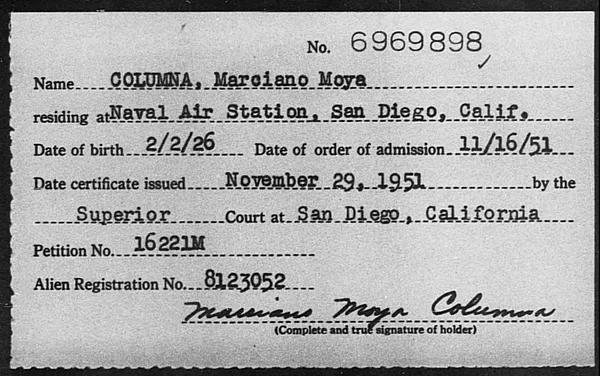 Columna, Marciano Moya - 1951