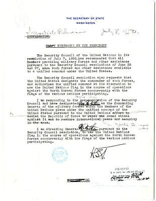 Draft Statement by President Harry S. Truman