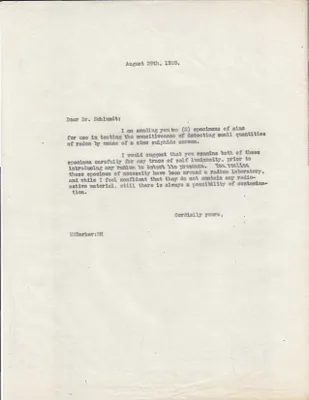 Letters Sent to Dr. Schlundt [Dr. Herman Schlundt], August 29, 1928