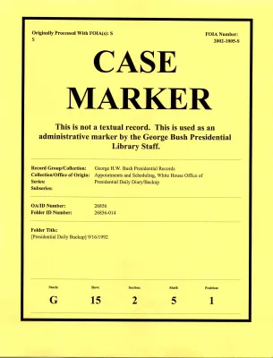 [Presidential Daily Backup] 9/16/1992